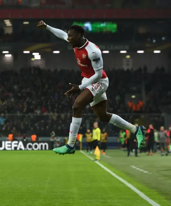 Framed Print : Danny Welbeck Scores the Opener: Arsenal's Europa League Triumph over CSKA Moscow (April 2018)