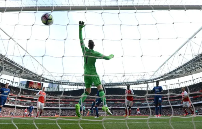 Framed Print : Danny Welbeck Scores the Second Goal: Arsenal vs. Manchester United, Premier League 2016-17