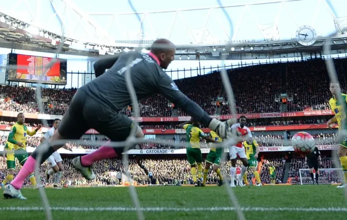 Framed Print : Danny Welbeck Scores the Thrilling Winner: Arsenal vs. Norwich City, Premier League, 2016