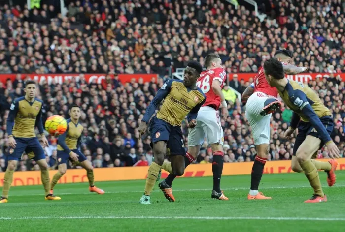 Framed Print : Danny Welbeck Scores the Upset: Manchester United vs. Arsenal, Premier League 2015 / 16