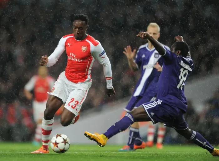 Framed Print : Danny Welbeck vs. Andy Kawaya: Arsenal FC vs. RSC Anderlecht, UEFA Champions League, 2014 Framed Print : Danny Welbeck vs. Andy Kawaya: Arsenal FC vs. RSC Anderlecht, UEFA Champions League, 2014