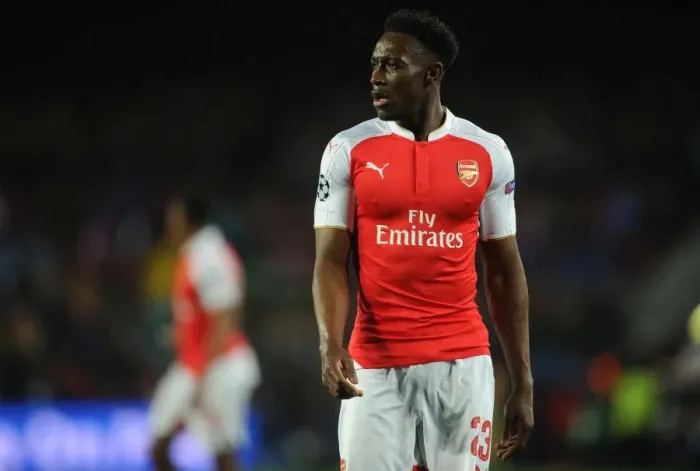 Framed Print : Danny Welbeck vs. Barcelona: Arsenal's Battle in the 2016 UEFA Champions League