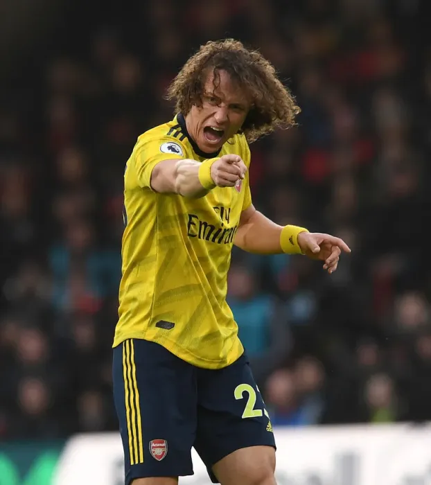 Framed Print : David Luiz in Action: AFC Bournemouth vs. Arsenal FC, Premier League 2019-20