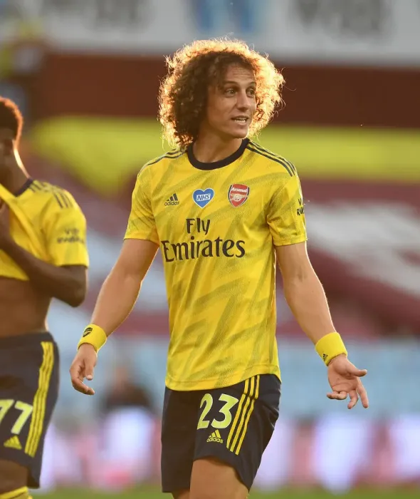Framed Print : David Luiz in Action: Arsenal vs. Aston Villa, Premier League 2019-2020