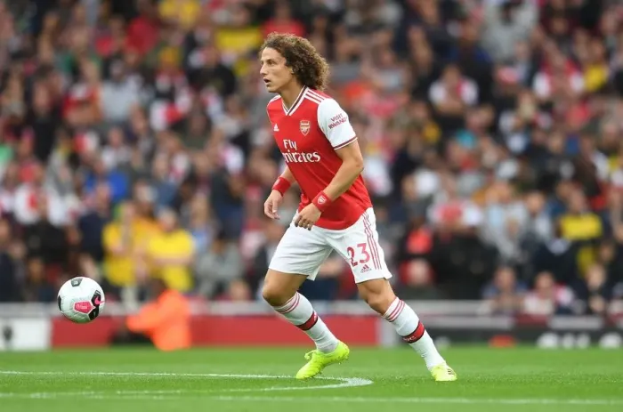 Framed Print : David Luiz in Action: Arsenal vs. Aston Villa (2019-20 Premier League)