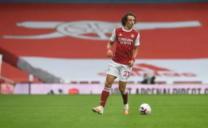 Framed Print : David Luiz in Action: Arsenal vs Sheffield United (Premier League 2020-21)