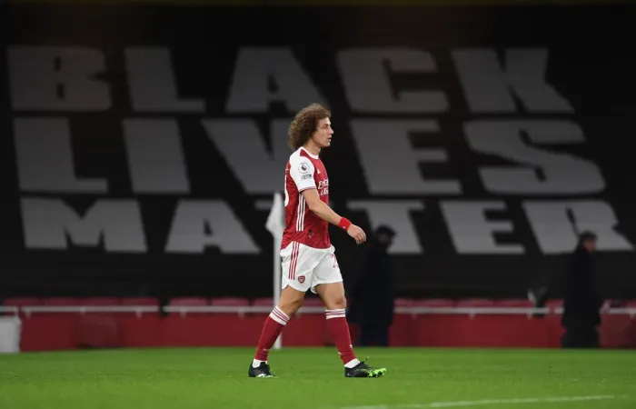 Framed Print : David Luiz in Action: Arsenal vs. Southampton (2020-21 Premier League)