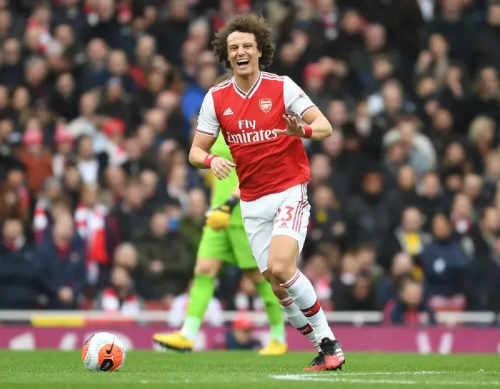 Framed Print : David Luiz in Action: Arsenal vs. West Ham United, Premier League 2019-2020 Framed Print : David Luiz in Action: Arsenal vs. West Ham United, Premier League 2019-2020