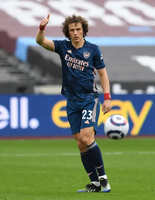 Framed Print : David Luiz in Action: Arsenal vs West Ham United, Premier League 2020-21