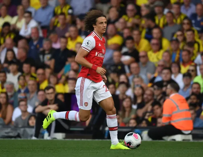 Framed Print : David Luiz: In Action for Arsenal Against Watford, Premier League 2019-20