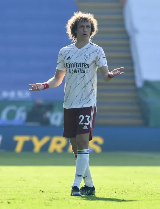 Framed Print : David Luiz in Action: Leicester City vs Arsenal, Premier League 2020-21