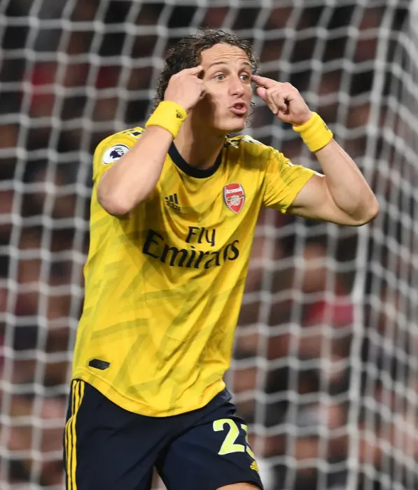 Framed Print : David Luiz in Action: Manchester United vs Arsenal, Premier League 2019-20