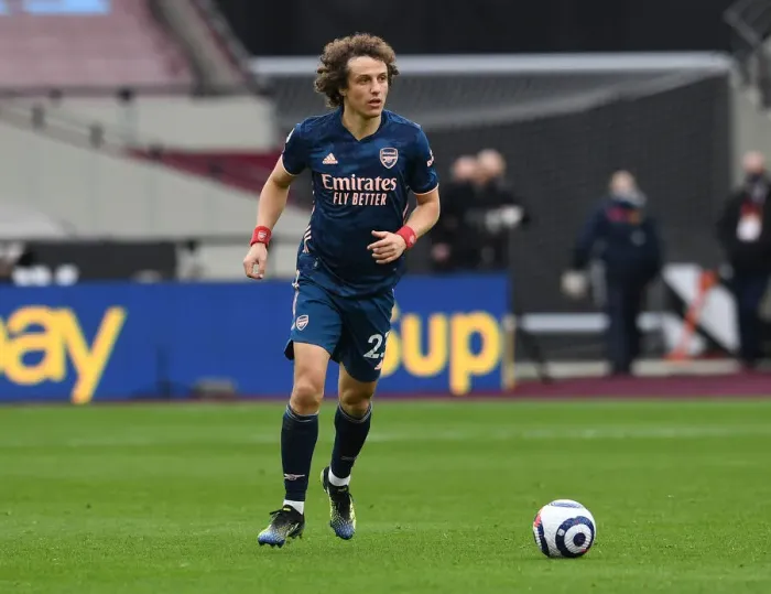 Framed Print : David Luiz in Action: West Ham United vs Arsenal, Premier League 2020-21