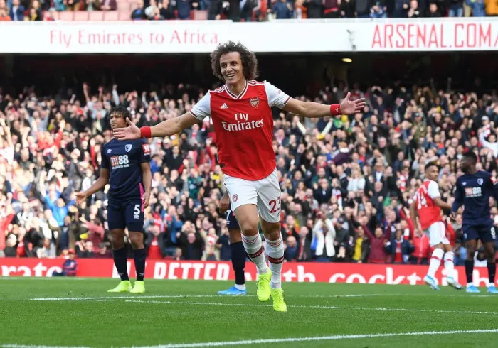 Framed Print : David Luiz Stunner: Arsenal's Dramatic Victory Over AFC Bournemouth in the Premier League 2019-20