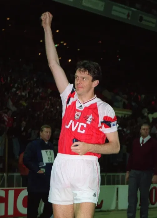 Framed Print : David O Leary (Arsenal) celebrates winning the FA Cup Framed Print : David O Leary (Arsenal) celebrates winning the FA Cup