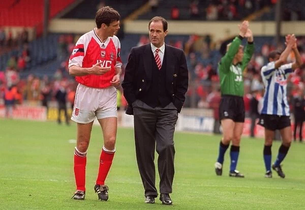 David O Leary talks to Arsenal Manager George Graham after the game