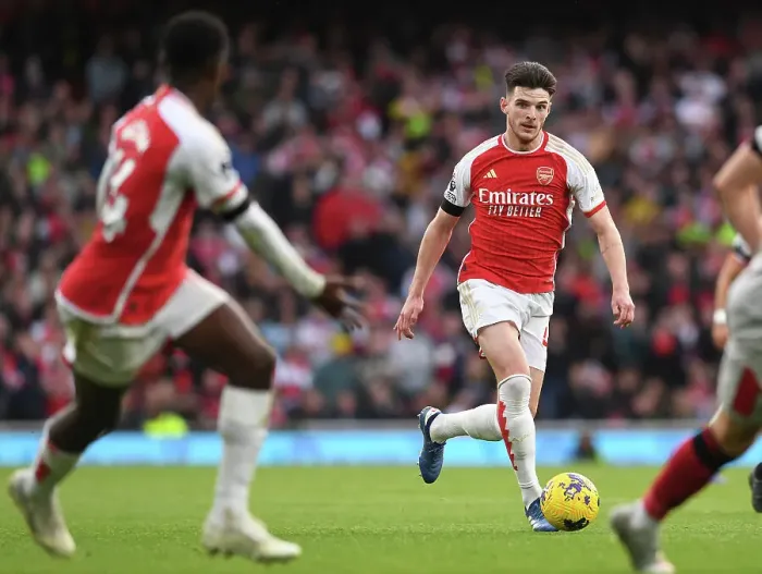 Framed Print : Declan Rice in Action: Arsenal vs Sheffield United, Premier League 2023-24