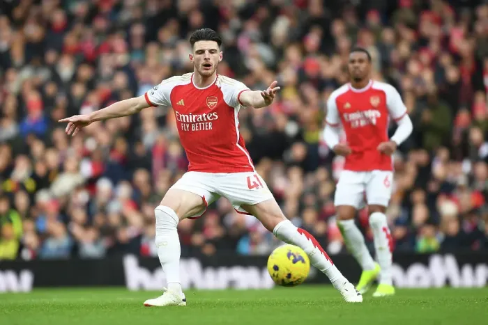 Framed Print : Declan Rice in Command: Arsenal vs. Crystal Palace at Emirates Stadium (Premier League 2023-24) Framed Print : Declan Rice in Command: Arsenal vs. Crystal Palace at Emirates Stadium (Premier League 2023-24)