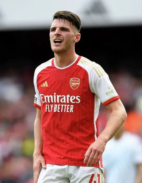 Framed Print : Declan Rice's Emotional Reaction: Arsenal's Intense Battle Against Nottingham Forest, 2023-24 Premier League
