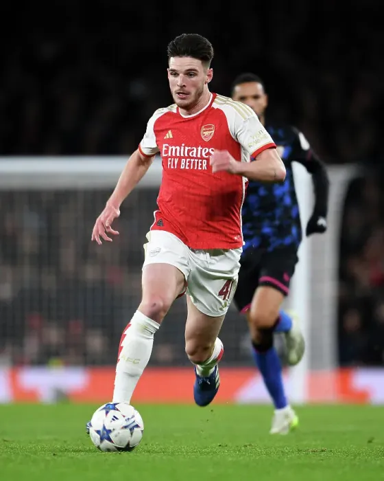 Framed Print : Declan Rice's Star Performance: Arsenal Triumphs Over Sevilla in Champions League Showdown (2023 / 24)
