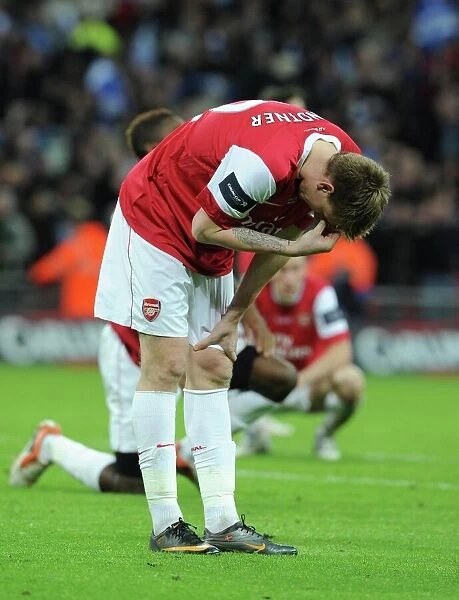 Dejected Nicklas Bendtner (Arsenal). Arsenal 1: 2 Birmingham City, Carling Cup Final