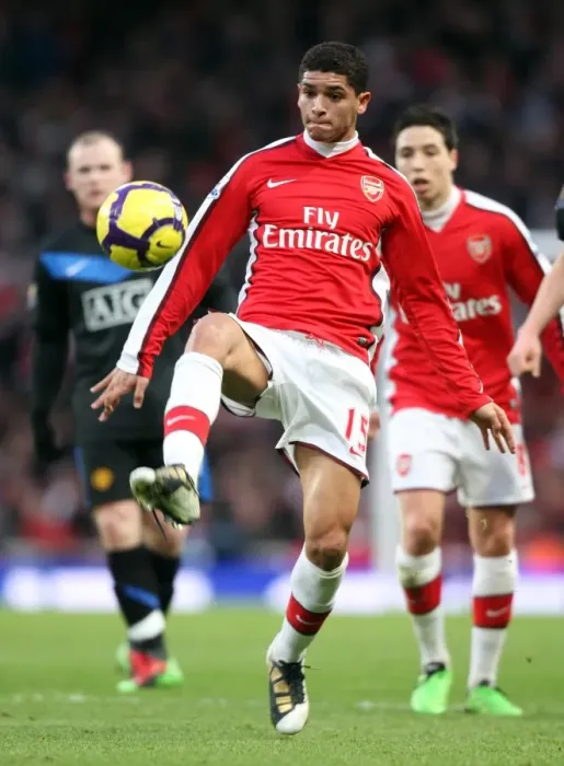Framed Print : Denilson (Arsenal). Arsenal 1: 3 Manchester United. Barclays Premier League