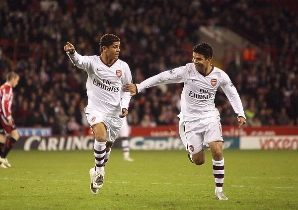 Denilson and Eduardo: Arsenal's Unforgettable Moment - Celebrating the 3rd Goal in Sheffield United's Defeat