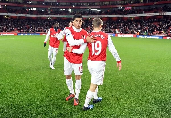 Denilson and Jack Wilshere (Arsenal). Arsenal 2: 0 Wigan Athletic. Carling Cup