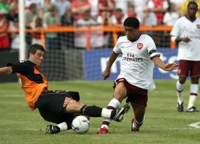 Framed Print : Denilson Shines: Arsenal's 2-0 Pre-Season Victory Over Barnet, 2007