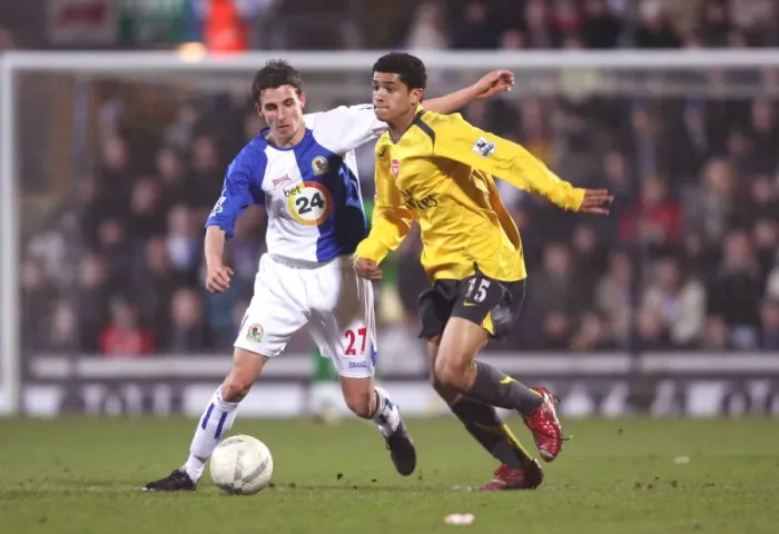 Framed Print : Denilson vs. Derbyshire: Blackburn's Surprise 1-0 Victory Over Arsenal in FA Cup, 2007