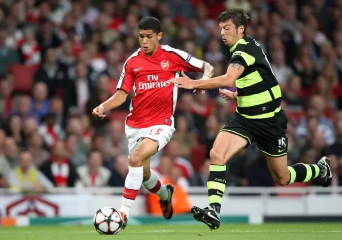 Framed Print : Denilson vs. Donati: Arsenal's Triumph Over Celtic in the UEFA Champions League Qualifier (3:1) Framed Print : Denilson vs. Donati: Arsenal's Triumph Over Celtic in the UEFA Champions League Qualifier (3:1)
