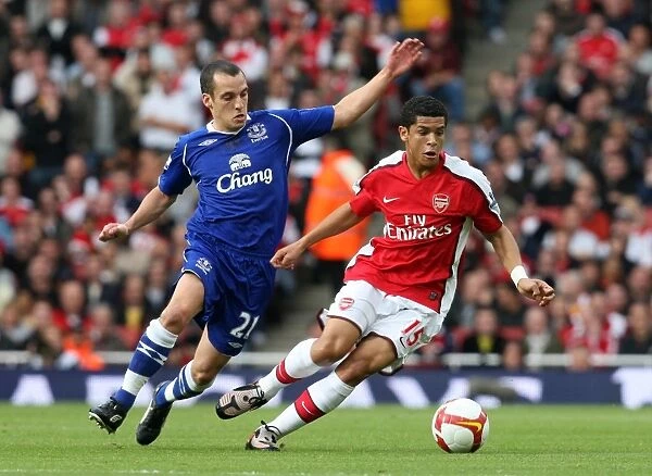 Denilson vs. Leon Osman: Arsenal's 3-1 Victory Over Everton in the Barclays Premier League, Emirates Stadium, 18 / 10 / 08