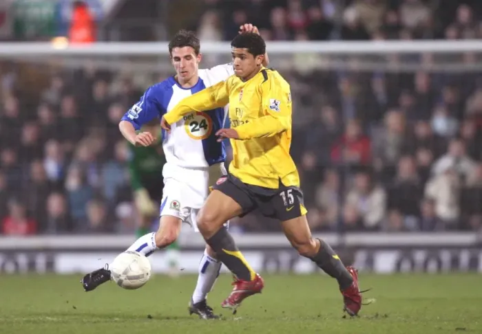 Framed Print : Denilson vs. Matt Derbyshire: The FA Cup Upset at Ewood Park - Arsenal 0-1 Blackburn, 2007