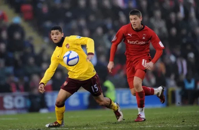 Framed Print : Denilson vs. Revell: FA Cup 5th Round Battle at Leyton Orient (2011)