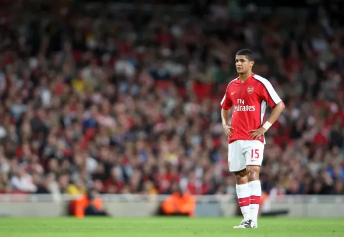 Framed Print : Denilson's Dominance: Arsenal Crushes FC Twente 4-0 in Champions League Qualifier