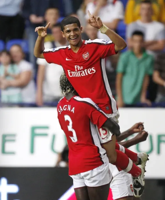 Framed Print : Denilson's Goal: Arsenal Celebrates Victory Over Bolton (2008-2009) Framed Print : Denilson's Goal: Arsenal Celebrates Victory Over Bolton (2008-2009)