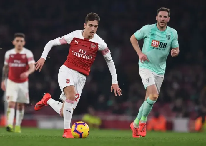 Framed Print : Denis Suarez in Action: Arsenal vs AFC Bournemouth, Premier League 2018-19