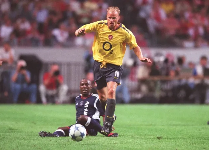 Framed Print : Dennis Bergkamp Outshines Hatem Trabelsi: Arsenal's Victory Over Ajax in the Amsterdam Tournament, 2005 Framed Print : Dennis Bergkamp Outshines Hatem Trabelsi: Arsenal's Victory Over Ajax in the Amsterdam Tournament, 2005
