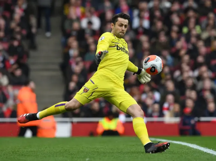 Framed Print : Determined Lukasz Fabianski Faces Off Against Former Team: Arsenal vs. West Ham