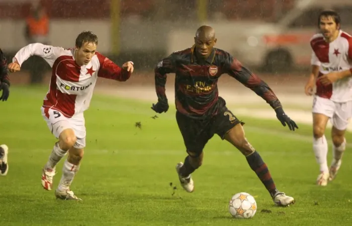 Framed Print : Diaby vs. Svec: Stalemate in Prague - Arsenal vs. Slavia Prague, UEFA Champions League, Group H Framed Print : Diaby vs. Svec: Stalemate in Prague - Arsenal vs. Slavia Prague, UEFA Champions League, Group H