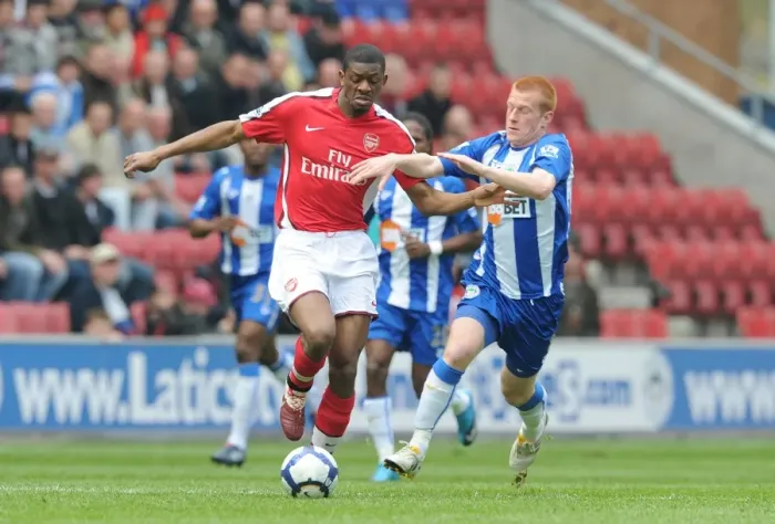 Framed Print : Diaby vs Watson: Wigan's Upset Over Arsenal in FA Premier League (3-2) Framed Print : Diaby vs Watson: Wigan's Upset Over Arsenal in FA Premier League (3-2)