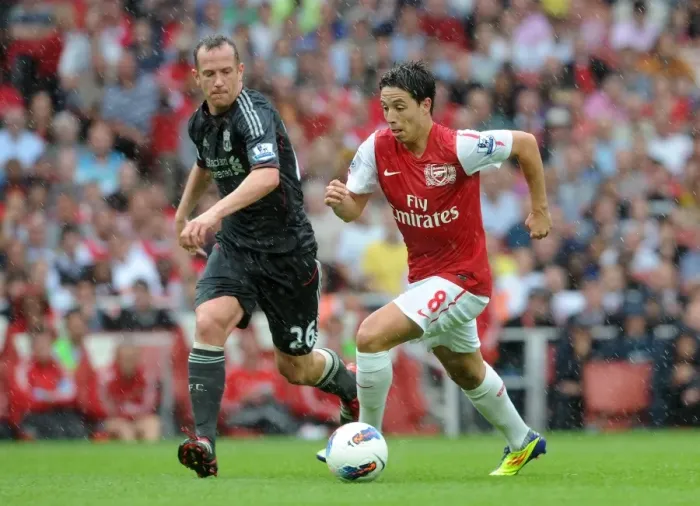 Framed Print : Dominance at Emirates: Liverpool's 2-0 Victory over Arsenal (Nasri vs. Adam, 2011-2012 Barclays Premier League) Framed Print : Dominance at Emirates: Liverpool's 2-0 Victory over Arsenal (Nasri vs. Adam, 2011-2012 Barclays Premier League)