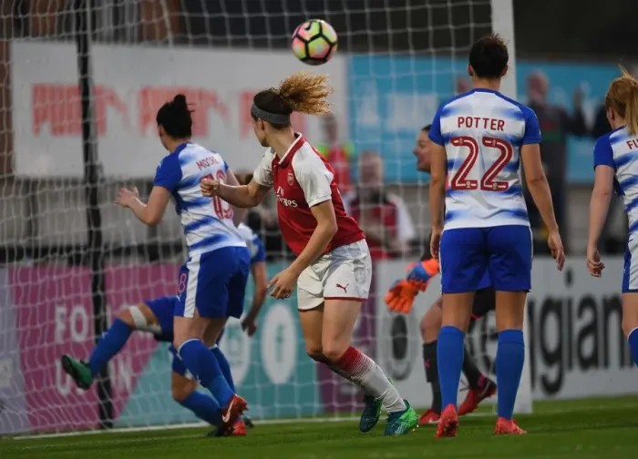 Framed Print : Dominique Janssen Scores Arsenal Women's Second Goal in WSL Action