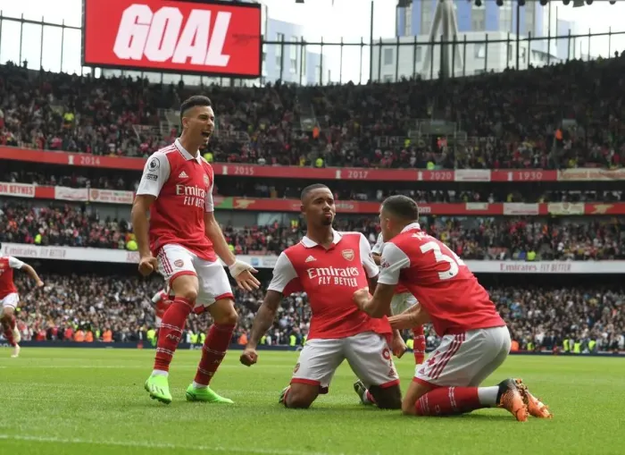 Framed Print : Double Trouble: Gabriel Jesus and Martinelli's Unforgettable Brace Against Tottenham in the 2022-23 Premier League
