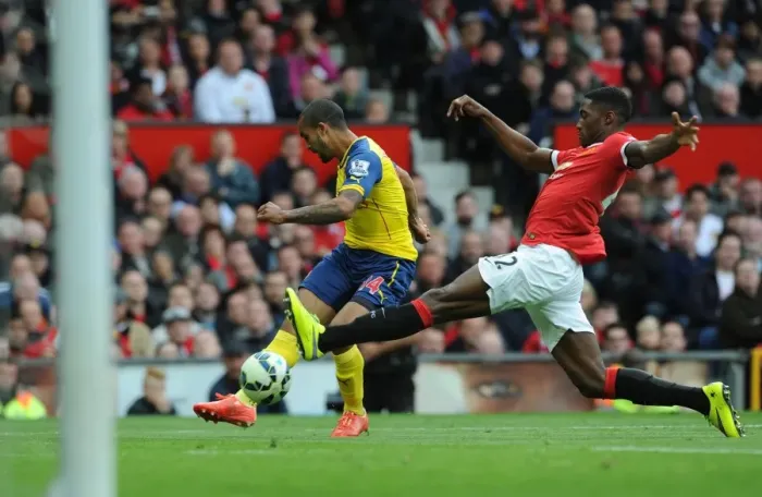 Framed Print : Dramatic Last-Minute Goal by Theo Walcott Against Tyler Blackett: Manchester United vs. Arsenal (2015)