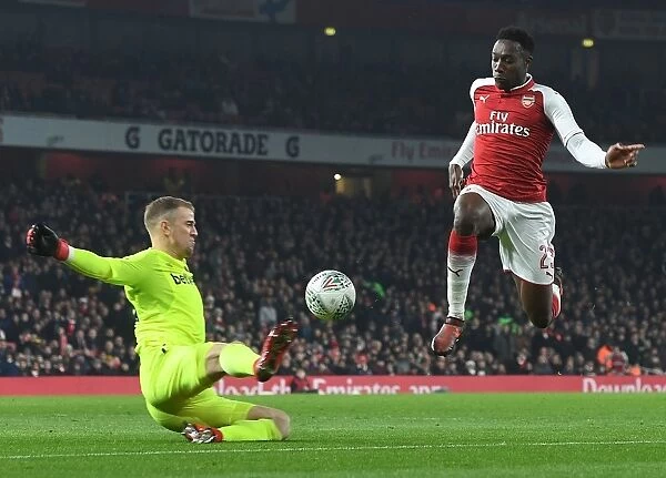 Dramatic Showdown: Welbeck Trips Hart in Arsenal's Carabao Cup Quarterfinal Clash