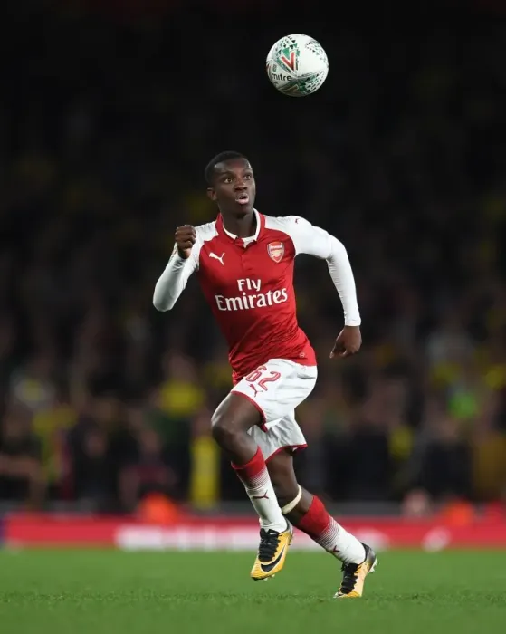 Framed Print : Eddie Nketiah in Action: Arsenal vs Norwich City, Carabao Cup 2017-18