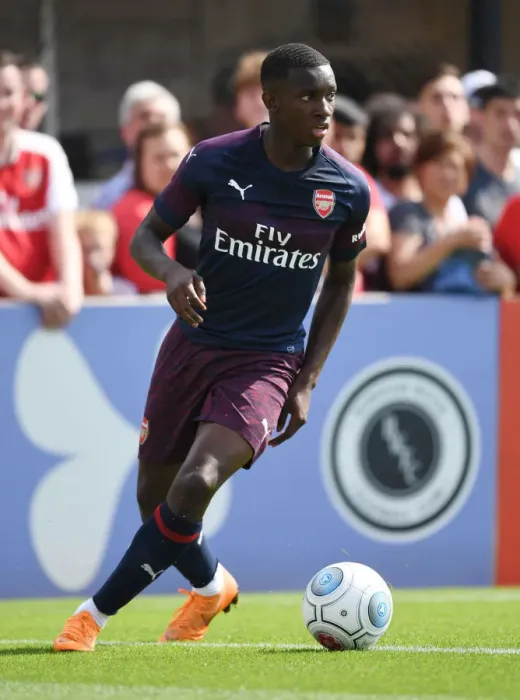 Framed Print : Eddie Nketiah in Action: Arsenal's Pre-Season Friendly against Borehamwood (2018) Framed Print : Eddie Nketiah in Action: Arsenal's Pre-Season Friendly against Borehamwood (2018)