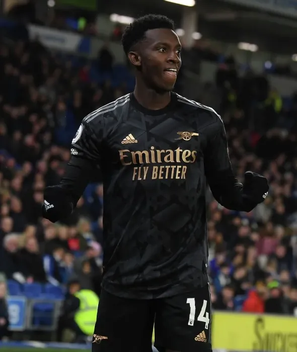 Framed Print : Eddie Nketiah Hat-Trick: Arsenal's Triumph over Brighton in the Premier League 2022-23 Framed Print : Eddie Nketiah Hat-Trick: Arsenal's Triumph over Brighton in the Premier League 2022-23
