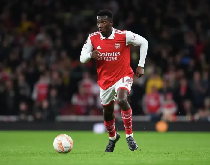 Framed Print : Eddie Nketiah Scores for Arsenal in Europa League Clash Against PSV Eindhoven (2022-23) Framed Print : Eddie Nketiah Scores for Arsenal in Europa League Clash Against PSV Eindhoven (2022-23)